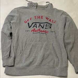 Vans Gray Hoodie with Red and Black Print